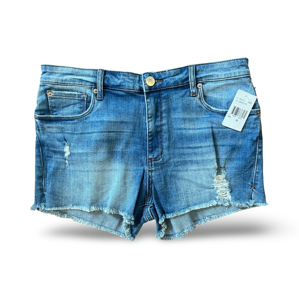 STS Blue Aubrey High Rise Cut Off Distressed Denim Blue Jean Shorts Size 31 NWT‎